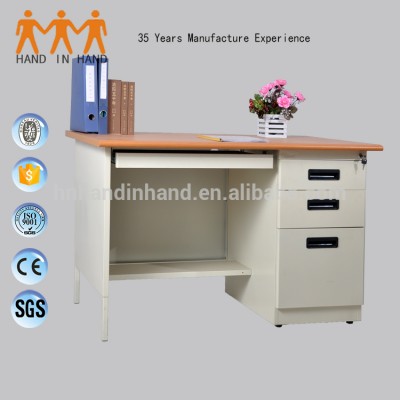 Best price office computer table with one drawer cabinet